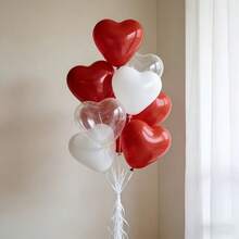 30 piezas/Set Globos de látex con forma de corazón de 10 pulgadas en colores blanco, rojo y transparente, adecuados para bodas, San Valentín, fiestas temáticas, aniversarios, vacaciones, cumpleaños, bailes y otras ocasiones interiores/exteriores. Suministros para fiestas, decoraciones para fiestas y celebraciones, fondos fotográficos, escenas al aire libre. - Ver 3