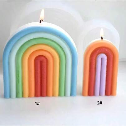 Geometric Arch Shaped Silicone Candle Mold, Suitable For Home Decor Scented Candle, Handmade Soap, DIY Plaster, Resin Home Decor Crafts