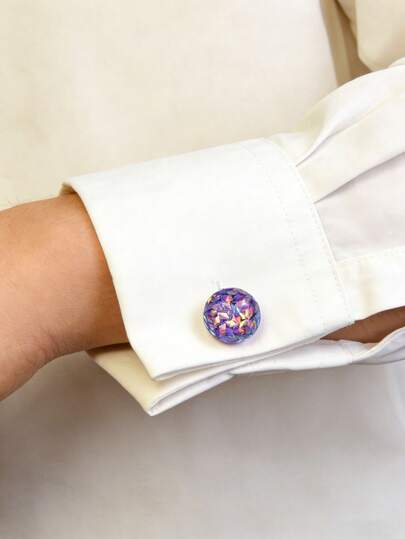 1pc Fashion Luxury Starry Sky Ombre Wavy Decor Brooch, Elegant High-End Clothing Button, Collar Clip, Tie Clip, Women's Accessory, Chic Party Cufflink, Suitable For Daily Use, Gift For Friends, Couples And Family