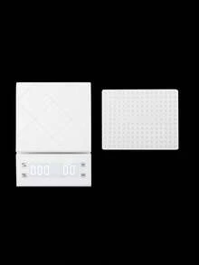3kg Báscula de cocina digital - Báscula de café Báscula electrónica - Material ABS duradero - Función de tara con un solo toque, temporizador - Múltiples unidades: g, oz, ml - Conversión con una sola tecla - Botones táctiles - Pantalla LED HD - Adecuado para preparación de café, cocina, joyería y talla grande - Requiere 3 pilas AAA (no incluidas) - Multicolor - Ver 17