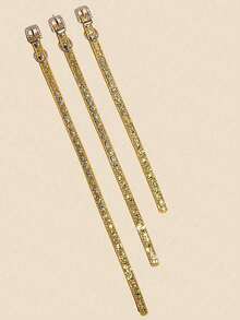 1pc Rhinestone Decorated Pet Collar, Suitable For Cats And Dogs, Can Be Worn Daily - Gold - View 4