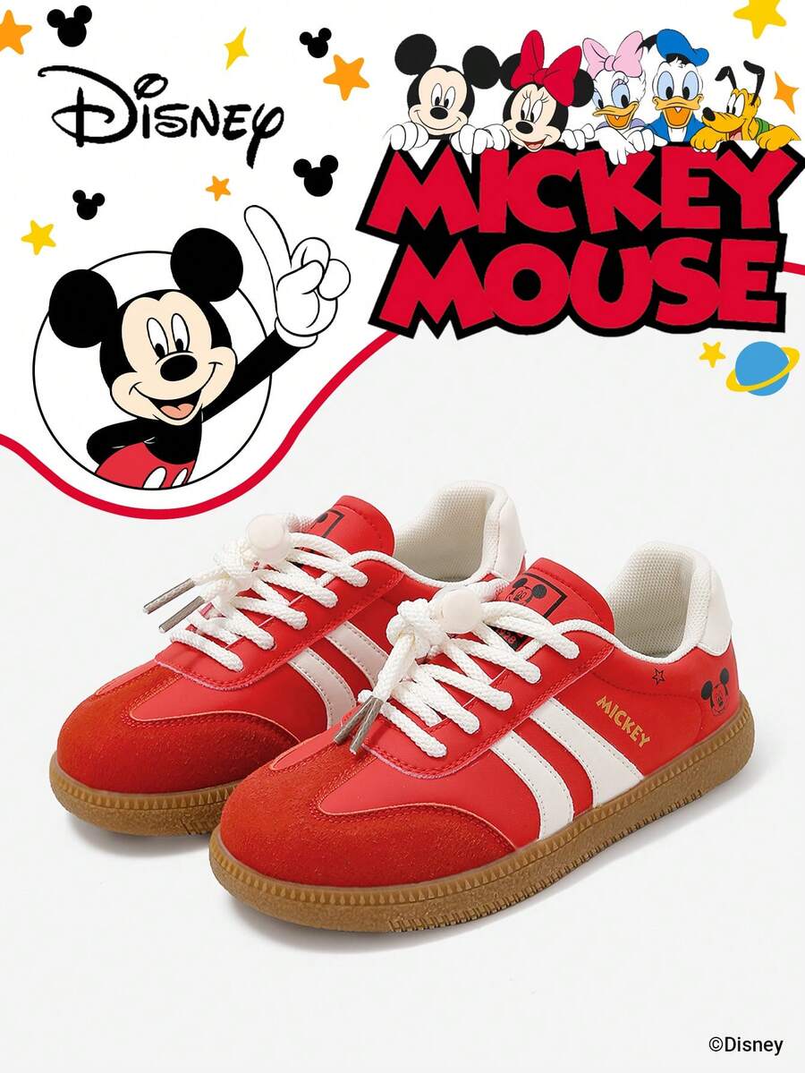 Authentic collaboration with Mickey Mouse | A pair of Disney children's sneakers, suitable for daily, festival, sports, and outdoor wear. It fits the foot comfortably, is anti-slip, wear-resistant, and sue,boys's's's's's s's, and sboys's's's。 sneakers, girls' sneakers, girls' board shoes) - 玫瑰紅 - 查看 1