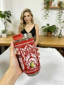 Latest 304 Stainless Steel High-End Portable Vacuum Flask, Highly Attractive 240ml Dual-Use Insulated Tumbler, 3D Printed Leak-Proof Car Travel Mug, Coffee Cup, Couple Cup, Suitable As Holiday Gift For Family And Friends - Multicolor - View 7