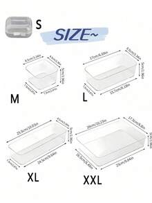 Multi-Functional Drawer Organizer Box, Makeup Storage Box, Desktop Compartment Organizer Box Suitable For Cosmetics, Jewelry, Kitchen, Bedroom, Bathroom, Office Supplies, Room Decor Cabinet Storage - Clear - View 9