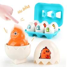 6-Piece Smart Egg Toys, Educational Shape Sorting Matching Set, Press To Sound, Early Learning Cognitive Development Toy For Toddler, Hand-Eye Coordination, Educational Toys, Easter Egg Toys For Infant Boys Girls (Some Accessories Colors Are Randomly Shippe) - Multicolor - View 2