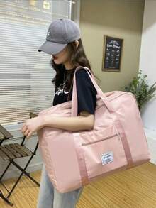 Large Capacity Travel Duffel Bag, Waterproof Foldable Weekender Bag, Carry On Luggage Bag For Women, Pink - Multicolor - View 7