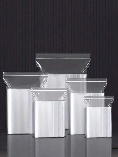 100pcs Resealable Clear Plastic Zipper Bags, Suitable For Snacks, Nuts, Seeds And Candies, Great For Travel, Transportation And Kitchen Storage With Seal Zipper. Storage Containers, Self-Locking Plastic Bags For Coins, Screws, Small Items, Jewelry Supplies, Snacks, Wedding, Birthday Gift Bags, Bridesmaid Gift Bags