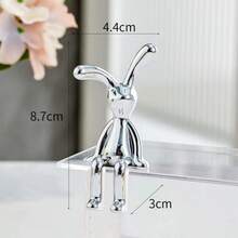 Scandinavian Long-Eared Rabbit Statue Rabbit Ornament Electroplating Crafts Living Room Entryway Car Decoration Home Decorations - A - View 10