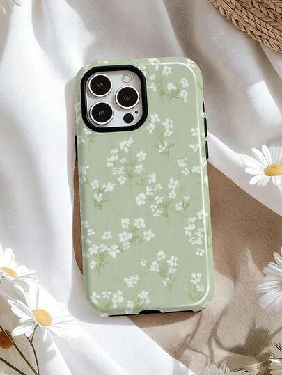Flower 1pc Vintage Floral Pattern Glossy 2-In-1 Filmstrip Phone Case, Compatible With Samsung/ 11/12/13/14/15/16/17 Pro Max