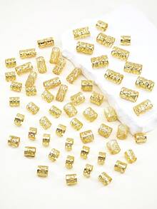 60 piezas Anillos de metal para trenzar el cabello, accesorios para el cabello de mujer - Dorado - Ver 5