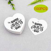 100PCS Heart Shaped Bronzing Labels With "Happy Mother's Day" Lettering For Mother's Day, Party Favors & Gift Box Decor - Multicolor - View 16