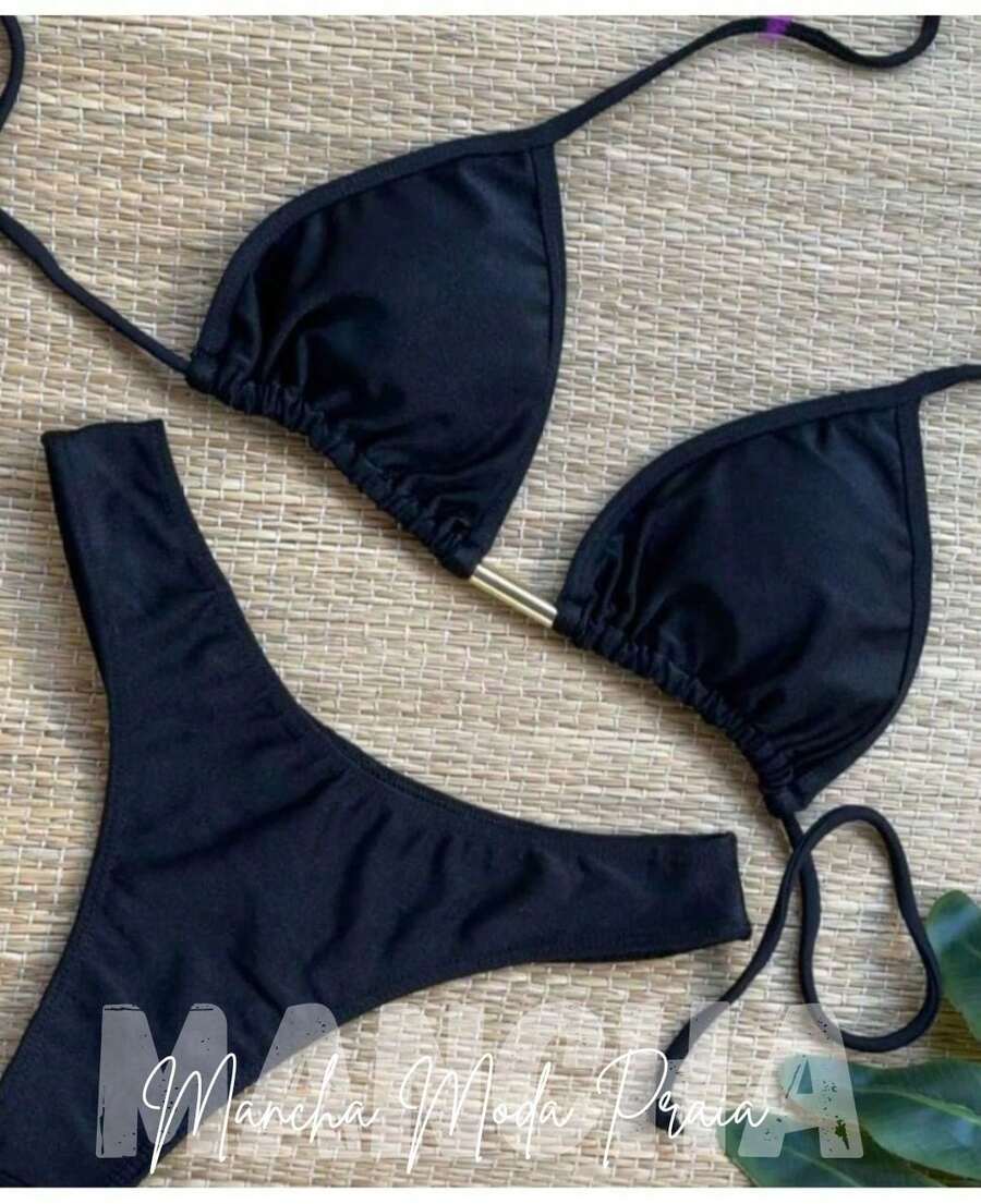 Polyamide Bikini With Lined Cups - S, M, L, XL - 黑色 - 查看 1