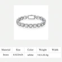 MDFUN 14K White Gold Cubic Zirconia Encrusted Tennis Bracelet, Luxury Jewelry Gift For Birthday, Anniversary - White - View 11