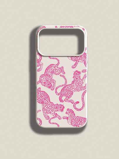 1pc Leopard Print Liquid Silicone Shockproof Phone Case, Suitable Compatible With Apple IPhone Xs/Xsmax/Xr/11 12 13 14 15 16pro/Promax/14 15 16plus/17, Unisex, Can Be Used As Holiday Gift