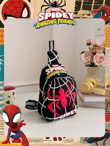 1 Pc Marvel Officially Licensed Spider-Man Pattern Chest Bag Adjustable Strap Crossbody Bag, Zipper Closure Shoulder Bag, Lightweight Sling Pouch Perfect For Men/Teens/Students/Graduates/Young Fans, Ideal For Daily/Outdoor/Sports/Running/Fitness! , Hiking Bag - VHF52232-s - View 7