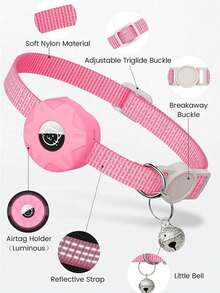 1 Stück IOS Haustier-Tracker Halsband, Echtzeit-Katzen-Ortungsgerät Halsband mit Glöckchen, verstellbares reflektierendes kleines Katzenhalsband, abnehmbarer Anti-Verlust-Katzenhalsriemen, Outdoor-Spaziergang Haustier-Ortungsgerät Halsband, süßes Katzen-Accessoire, Ausbruchsicheres Katzenhalsband, Alltagstragbares Haustier-Halsband - Verschiedenfarbig - Übersicht 6