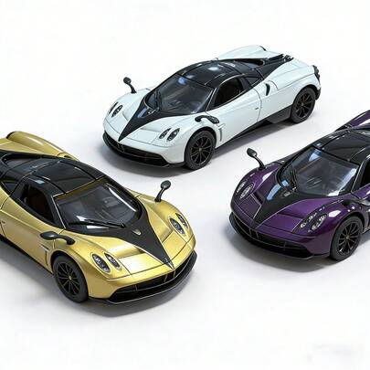 1pc 2026 New Arrival Alloy Toy Sports Car Model, 3-Door, Simulation Vehicle Decor, Birthday/Easter/Holiday Gift