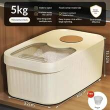 1pc Household Rice Storage Bucket, Multi-Function Grain Container, Pet Food Storage Bin, Moisture-Proof And Insect-Proof, Airtight Seal Design - View 9