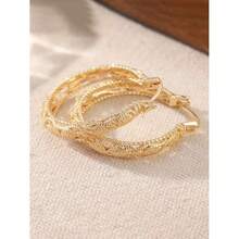 1 Pair Elegant Hoop Earrings, Suitable For Women, Can Be Worn For Weddings, Engagements, Anniversaries, Parties, Valentine's Day And Other Occasions - 1# - 查看 4