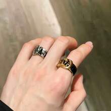 1个时尚金属字母皮带扣，可调节环扣，适合送礼和日常佩戴 - 彩色 - 查看 3