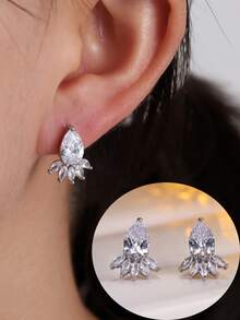 1对女士耳环，精致时尚百搭通勤耳环，优雅高贵的耳环，适合女士日常佩戴 - 耳環 - 查看 12