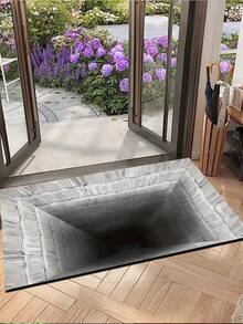 1 pieza Felpudo con ilusión óptica - Diseño de diversión interminable, felpudo moderno y minimalista que absorbe el agua y es antideslizante para el baño, felpudo rectangular para el baño, felpudo para la cocina a prueba de aceite y antideslizante, lavable a máquina y fácil de limpiar para la entrada, alfombra de bienvenida adecuada para la sala de estar, dormitorio, cocina, baño, fiesta, regalos festivos, alfombra, felpudo, felpudo de cocina, alfombra de área, alfombra pequeña, felpudo, felpudo de baño, alfombra decorativa, decoración del hogar, felpudo de baño, decoración de cocina y baño - Multicolor - Ver 1