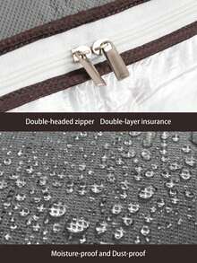 1pc Large Capacity Storage Bag, Non-Woven Fabric Quilt Storage Bag, Quilt Travel Moving Storage Bag, Clothes Luggage Storage Bag, Suitable For Seasonal Storage And Decorative Organization, Autumn Decor, Holiday Decor, Room Decor, Home Decor, Autumn Decor, Bedroom Decor, Christmas Gift - Grey - View 6