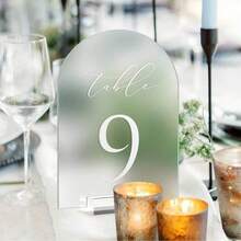 5" X 7" Acrylic Arched Table Number Plates With Acrylic Stands, Suitable For Wedding, Birthday Party And Other Occasions - View 9