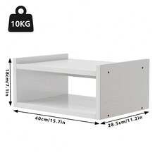 Estante Flotante de Pared Minimalista Blanco y Negro, Repisa de Almacenamiento para Sala y Dormitorio, Organizador de Pared Moderno - Blanco 2 piezas - Ver 2