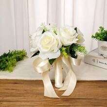 Wedding Bouquet, Bridesmaid Flower, Artificial Rose Bouquet, New Design For Brides. - 5Pcs - View 2