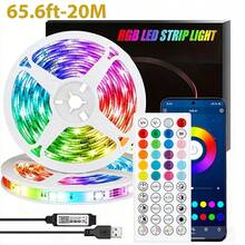 Intelligent LED Light Strip, Equipped With APP And Remote Control, 5V USB RGB Light Strip, Synchronized With Music, Programmable, Suitable For Room Decoration, Kitchen, Ceiling, Games, Parties. - 多色光 - 查看 14