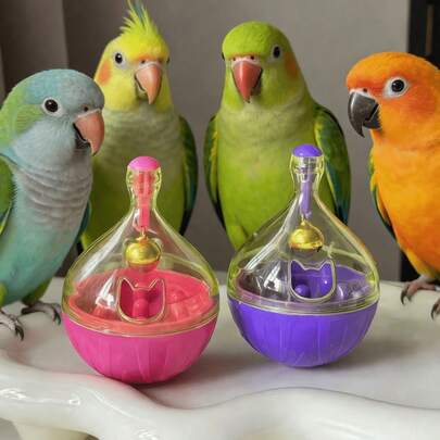 1pc Interactive Parrot Toy With Bell, Bird Toys Parrot Toys, Multicolor Durable Bite Resistant For Small Medium Parrots Budgies Cockatiels, Reduces Boredom Prevents Cage Destruction, Plastic Material, For Jaulas Play Stands Training Bird Lovers Garden Decor