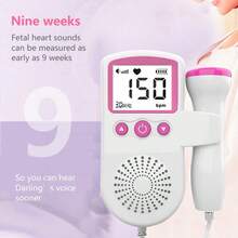 Baby Heartbeat Monitor Pregnancy, Fetal Doppler With Gel, High Sensitivity, Large Screen Display, Home Use Fetal Monitor, Gift For New Moms - 粉色 - 查看 8