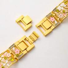 1pc Luxury Hollow Flower Design Watch Band, Zinc Alloy Material, Suitable For Apple Watch 38mm-49mm Replacement Strap - Mouldless - View 2