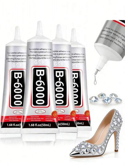 B-6000 透明手工水晶胶，25ml/50ml/110ml，超级珠宝胶，透明工业粘合剂，适用于珠宝制作、粘合和修理、织物、手机壳、水晶水钻、宝石、木材、玻璃等。