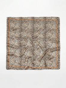 1pc 2026 Women's Classic Leopard Print Satin Scarf, Versatile Daily Wear Sun Protection - Solid Color - View 17