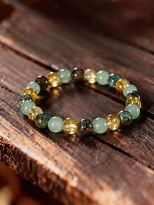 Vòng tay đá quý bảo vệ ba lớp – Đá Aventurine xanh 8mm, Citrine & Turquoise Châu Phi, hạt cườm tượng trưng cho sức mạnh nội tâm, sự giàu có, sung túc, năng lượng quyền lực, trang sức yoga thiền định, quà tặng cho nam hoặc nữ. - Nhiều màu - Xem 2