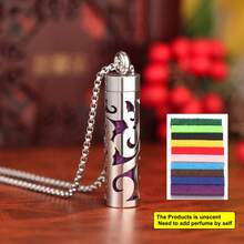1 Buah Kalung Liontin Diffuser Aromaterapi Perhiasan Stainless Steel Baru dengan 10 Bantalan Bentuk Bunga Berongga, Liontin Terbuka untuk Aroma Parfum dan Minyak Esensial - Perak - View 12
