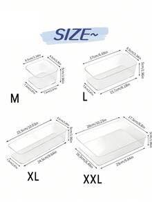 Multi-Functional Drawer Organizer Box, Makeup Storage Box, Desktop Compartment Organizer Box Suitable For Cosmetics, Jewelry, Kitchen, Bedroom, Bathroom, Office Supplies, Room Decor Cabinet Storage - Clear - View 14