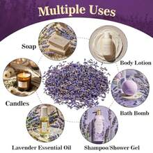 Sukh 3OZ Dried Lavender Flowers - Lavender Buds Sachets Bags For Drawers Closets Fresh Scents Lavenders Sachet Bags Dried Flowers For Party Birthday Bridal Shower Organic Bulk - 0.22磅 - 查看 4