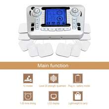 12 Modes Digital Electric Pulse Massager Tens EMS Muscle Stimulator Therapy Machine Body Massage Pain Relief Tool Health Care With 10PCS - Multicolor - View 3