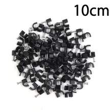 100pcs Steel Nail Cable Clips, Round Cable Management Clips 10mm - For Electrical, Ethernet, Dish Wire & Coax Cable (Black) - A - View 2