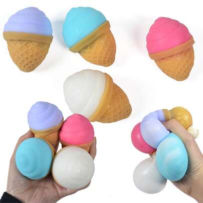 New Ice Cream Extrusion Toy, Simulation Of Ice Cream Appearance, Mixed Color Ice Cream, Decompression Slow Rebound Suitable For Christmas, Carnival Party Decoration And Small Gifts