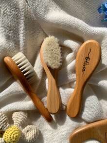 Personalized Wooden Baby Hair Brush: Newborn Gift - Multicolor - View 8