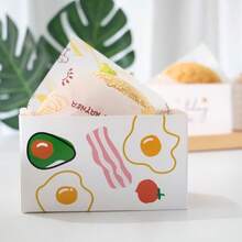 50pcs Portable Sandwich Packaging Boxes, Toast Bread Takeout Boxes, Bakery Snack Food Containers, Suitable For Cafe, Bakery, Takeout, Picnic, Lunch, Dessert - Multicolor - View 3