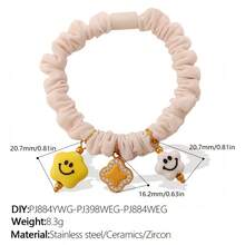 QASW European And American Cross-Border Color Small  Pleated Hair Ring Exquisite High-End DIY Pendant Decoration Girl's Heart Hair Rope - FQ01LG-PJ1003CRG-PJ1074G-PJ1316GNG - 查看 7