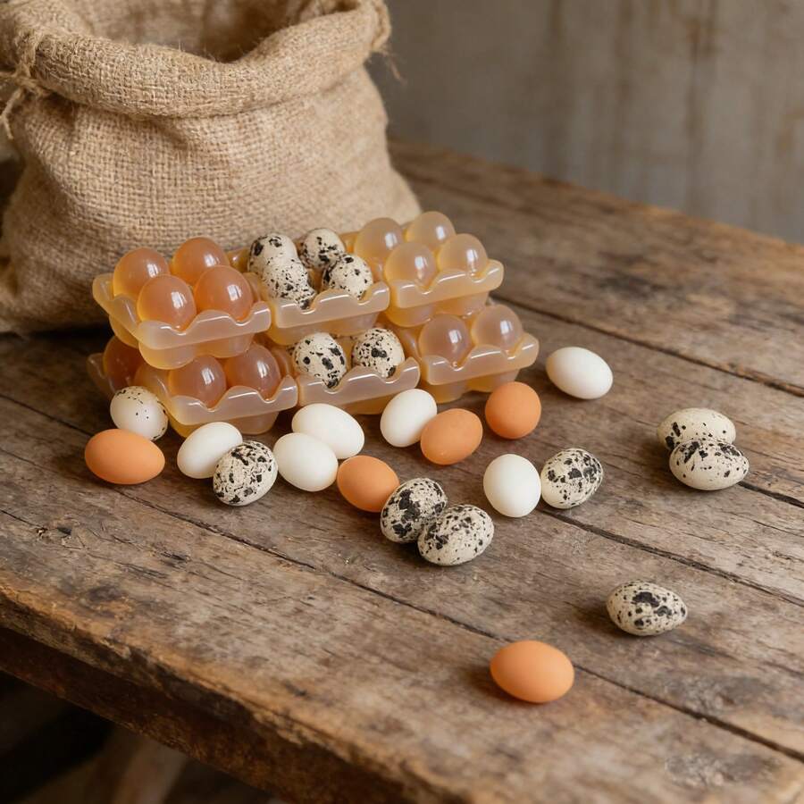 Miniature Scene Decor, Resin Mini Egg Tray, DIY Creative Craft Accessory, Essential Item For Immersive Mini Kitchen, Micro Landscape & Dollhouse Decoration, Favorite Of Handicraft Enthusiasts