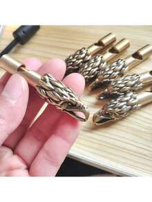 Handmade Pure Copper Eagle Head Whistle - Exquisite Eagle Design, With Keychain Pendant, Durable Christmas Thanksgiving Mother's Day Gift, Suitable For Outdoor Enthusiasts, Delicate Craftsmanship Art Hanging Decor, Eagle Ornament - Multicolor - View 7