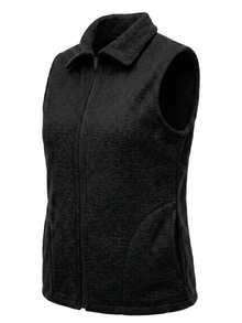 NASHLY Women Sweater Vests - 黑與白 - 查看 2