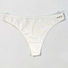 Set Of 3 Double String Panties - Polyamide With Cotton Lining - Beige, White, Black - View 3